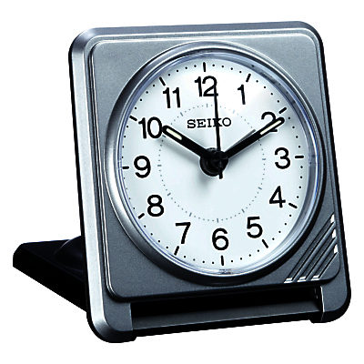 Seiko Clam Travel Alarm Clock Silver Seiko Clam Travel Alarm Clock Silver